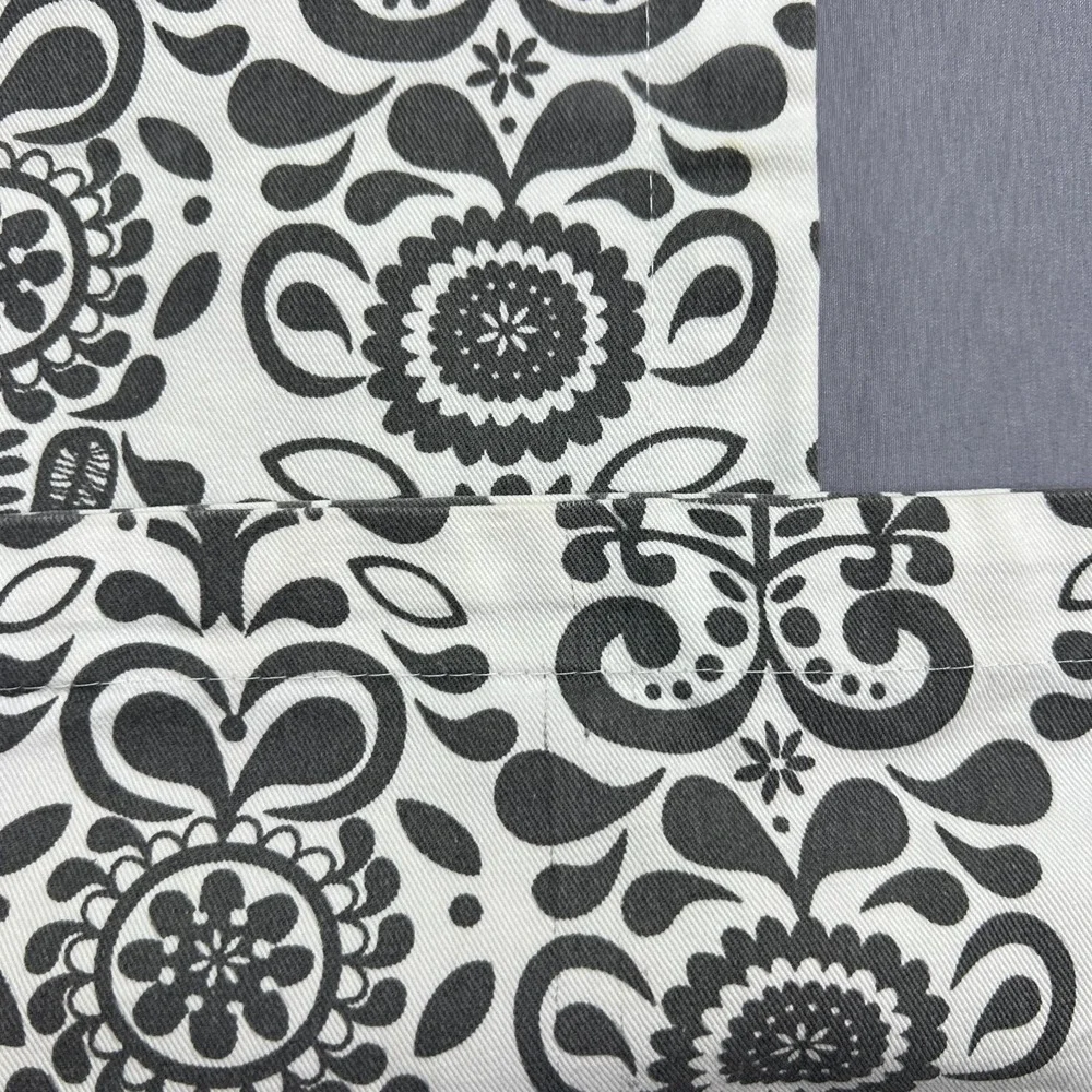 Set Of 2 Ikea Akerkulla Euro Square Pillow Shams White Gray Paisley (26